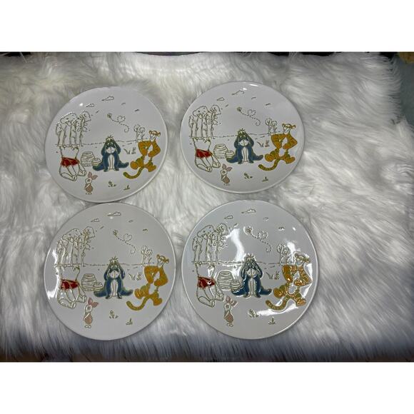 Disney Winnie The Pooh Decorative Plate Set x4 New Piglet and Friends - Picture 1 of 9